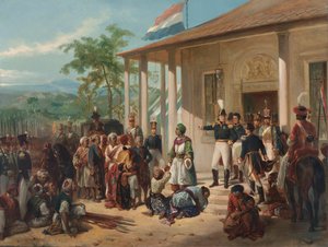 Die Unterwerfung von Prinz Diponegoro vor General De Kock von Nicolaas Pieneman