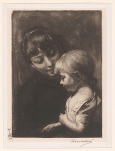 Frau mit Kind von Nicolaas van der Waay (signed by artist)