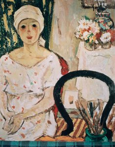 Frau in einem Innenraum von Nicolae Tonitza