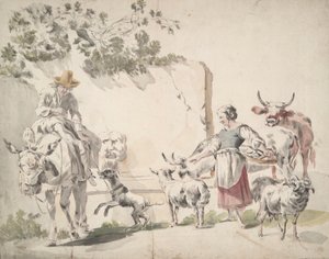 Bauern auf dem Weg zum Markt