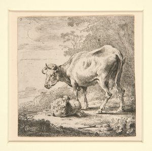 Die Kuhherde mit der Milchmagd von Nicolaes Berchem