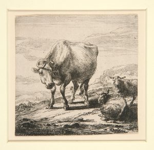 Die Gruppe der Kühe, mit der Milchmagd