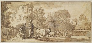 Merkur und Argus mit einer Herde Rinder von Nicolaes Cornelisz Moeyaert