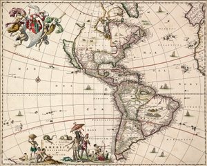 Karte von Amerika, ca. 1671