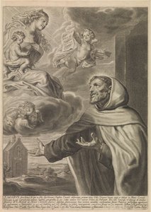 Heiliger Agabus von Jerusalem betet Maria an