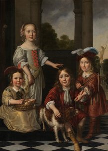Porträt von vier Kindern von Nicolaes Maes
