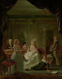 Porträt von Aernout van Beeftingh, seiner Frau Jacoba Maria Boon und ihren Kindern von Nicolaes Muys
