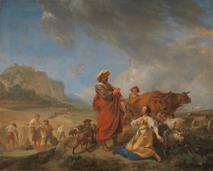 Ruth und Boas von Nicolaes Pietersz Berchem