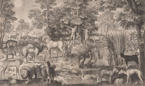 Adam und Eva im Paradies, 1631 von Nicolaes de Bruyn