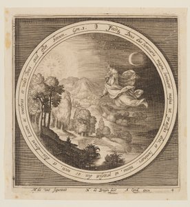 Vierter Tag: Die Erschaffung von Sonne, Mond und Sternen, von der Erschaffung bis zur Vertreibung aus dem Paradies von Nicolaes de Bruyn