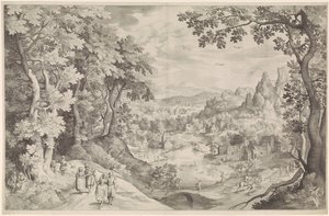 Landschaft mit Hirschjagd
