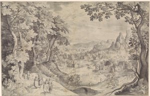 Landschaft mit Hirschjagd von Nicolaes de Bruyn
