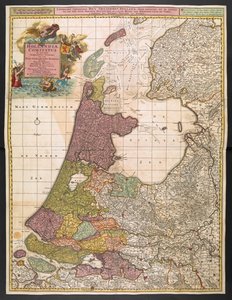Karte von Holland, zeigt Siedlungen, Sümpfe, Wälder, Hügel, Straßen, Flüsse und andere geografische Merkmale