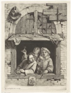 Drei Raucher am Fenster von Nicolaes van Haeften