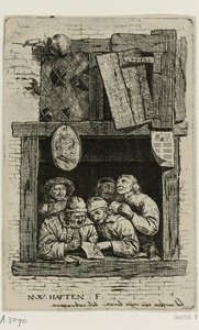 Fünf Sänger an einem offenen Fenster: die Rederijkers von Nicolaes van Haeften