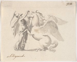 Athene zäumt Pegasus von Nicolai Abildgaard
