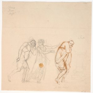 Davus Mysis und Chremes. Studie zum Bild Chremes lauscht dem Gespräch von (Dienstmädchen) Mysis und Davus