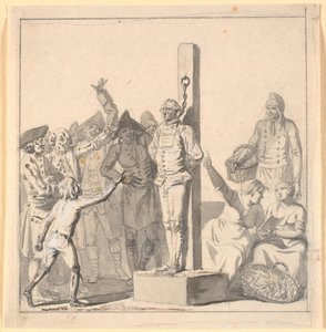 Ein Schriftsteller im Pranger. Mit Anspielung auf Korporal Sigvard Lycke von Nicolai Abildgaard