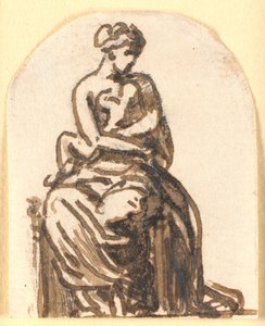 Eine sitzende Frau mit einem kleinen Kind im Arm von Nicolai Abildgaard