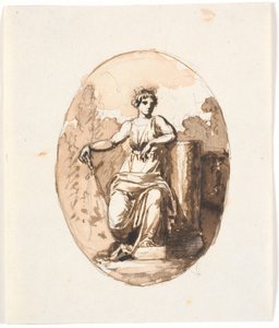 Sitzende Frauenfigur, Allegorie auf Stärke oder Beständigkeit