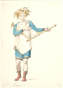 Ein junger Mann mit einem Saiteninstrument in der Hand von Nicolai Abildgaard