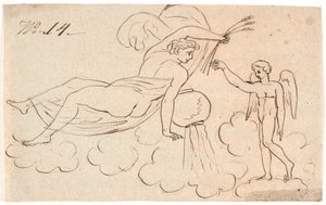 Eros und eine schwebende Frau von Nicolai Abildgaard