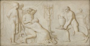 König Priamos bittet Achilles um den Leichnam von Hektor
