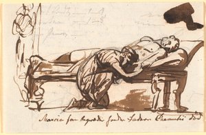 Marcia trauert um den Tod ihres Vaters Cremetius von Nicolai Abildgaard