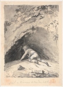 Niels Klim kriecht in die Höhle von Nicolai Abildgaard