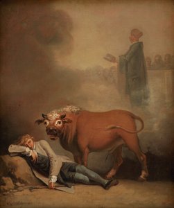 Niels Klim denkt, er hört den Diakon, als er von einem Stier geweckt wird