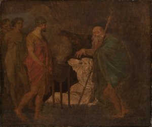 Odysseus berät sich mit Teiresias. Aus Homers Odyssee