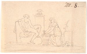 Szene mit zwei Figuren von Nicolai Abildgaard