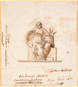 Sitzende allegorische Frauenfigur von Nicolai Abildgaard