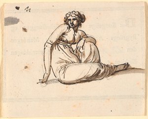 Sitzende Frau mit erhobenem linken Knie von Nicolai Abildgaard