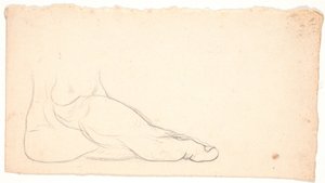 Skizze eines Fußes von der Seite gesehen. Ferse links. von Nicolai Abildgaard