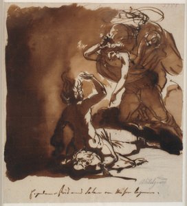 Der Erzengel Michael kämpft mit Satan um den Leichnam von Moses von Nicolai Abildgaard