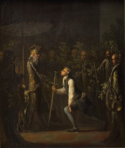 Die Potuaner sind überrascht, Niels Klim vor dem weisen Prinzen knien zu sehen von Nicolai Abildgaard