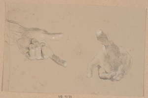 Zwei Studien einer Hand von Nicolai Abildgaard