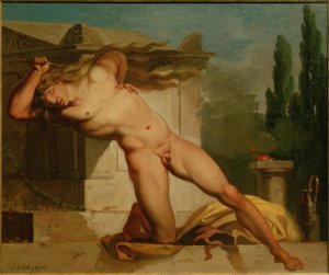 Adrastos tötet sich am Grabe von Atys von Nicolai Abraham Abildgaard