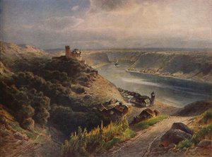 Burg Katz mit Blick auf die Loreley, 1923