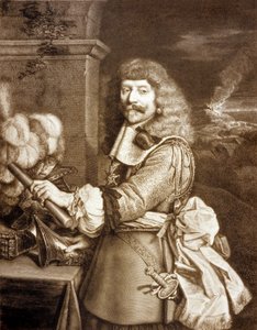 Henri de Lorraine, genannt Cadet la Perle (1601-1666), Graf von Harcourt, Armagnac, Brionne und Vizegraf von Marsan, Stich von Antoine Masson (Stich) von Nicolas (after) Mignard