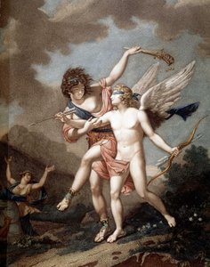 Liebe geführt von Wahnsinn von Nicolas Andre (after) Monsiau