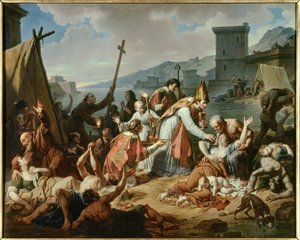 Hingabe von Monsignore de Belsunce während der Pest von 1720 in Marseille von Nicolas Andre Monsiau