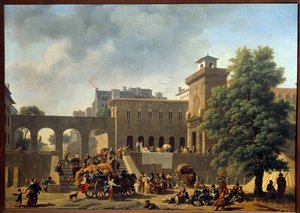 Italienfeldzug (1796-1797): Das Äußere eines Militärkrankenhauses oder die Franzosen in Italien von Nicolas Antoine Taunay
