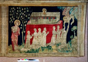 Apokalypse-Wandteppich, Kartons des Malers Hennequin de Bruges, Atelier Nicolas Bataille. Nr. 13, Fünftes Siegel: Die Seelen der Märtyrer. von Nicolas Bataille