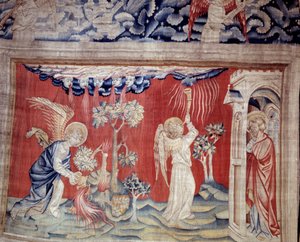 Vorhang der Offenbarung (1373-1383), Nr. 30: Die Toten auf dem Boden. Tapisserie von Nicolas Bataille von Nicolas Bataille