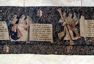 Apokalypse (1373-1383), Engel tragen die Werkzeuge der Passion von Nicolas Bataille