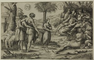 Joseph erklärt seine Träume von Nicolas Beatrizet