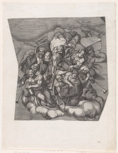 Trompetende Engel aus dem Jüngsten Gericht, nach Michelangelo von Nicolas Beatrizet