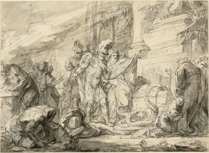 Aeneas am Grab von Anchises (recto); Aeneas am Grab von Anchises (verso)